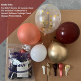 141pcs Burgundy Balloon Arch Kit with Maroon, Gold, Rose Gold, and White Balloons