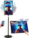 15.6" Digital Signage With 10000Mah Battery, Capacitive Touchscreen Advertising Display, Adjustable Stand, Android 11 Commercial Lcd Monitor With Auto Play, Wireless Screen Mirroring, 2+32Gb, White