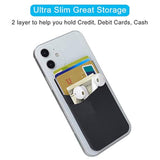 Phone Card Holder, 4 Pack Cell Phone Wallet Stick-on Credit Card Sleeve Pocket Silicone Pouch Compatible for iPhone, Samsung Galaxy and Most Smartphones