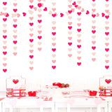 Hot-Pink Valentines-Day Party-Decorations Heart Garland - 52Ft Proposal Special Night Galentines Wedding Paper Streamers Banner, Girl Birthday Engagement Bachelorette Decor