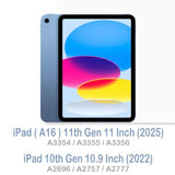 For (A16) 11Th Generation 11 Inch 2025, 10Th Generation Case 10.9 Inch 2022, Slim A16 Case Clear Back Cover With Pencil Holder & Auto Sleep, Deep Blue Marble