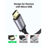 UGREEN Micro USB Cable, 6FT High Speed Fast Charging USB Cable, Nylon Braided Durable Android Phone Charger Cord, Compatible with Samsung Galaxy S7 S6 Note LG V10 Tablet PS4 MP3