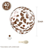 40-Pack 5-Inch Brown Confetti Balloons for Parties and Showers