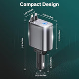 Super Fast 4-In-1 Retractable Dual C Type Car Charger | Pd30W Charger For Multiple Devices | 82 Cm Long, Flexible,Universal & Compact Design | Compatible For Iphones, Samsung & Android Devices