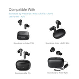 Replacement Memory Foam Eartips For Soundcore By Anker P20I/P30I/Life P3I/ Life P2 Mini/A20I True Wireless Earbuds, Comfort Fit (3 Pairs, S/M/L, White/Gray)