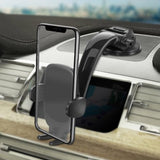Car Phone Holder Mount,Solid Clamp Arm Strong Suction Adjustable Cell Phone Holder Car Dashboard Window For All Smartphones Automobile Vehicle Cradle-Black