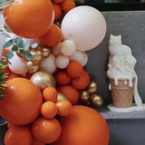 Retro Cocoa Brown Balloons 100Pcs Mixed Sizes Dark Orange Balloons for Christmas Thanksgiving Party