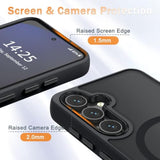 For Samsung Galaxy S24 Fe Case, Matte Magnetic Phone Case With 1 Screen Protector, Support For Magsafe, Translucent Frosted Slim Shockproof Protective Cover For Samsung Galaxy S24 Fe, Black
