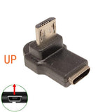 Micro USB 2.0 5Pin Male to Female M to F Extension Connector Adapter Long Plug Connector 90 Degree Right & Left Up Down Angled (UP)