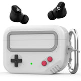 Beats Studio Buds Case - Retro Design Protective Case Cover With Keychain Compatible With Beats Studio Buds 2021 & Buds+ Plus 2023 (Light Grey)