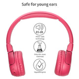 Kids Bluetooth Wireless Headphones | The Gecko 2 | Foldable, Durable Headphones For Kids 3+ | Volume Limited 85 Db, Microphone | On-Ear | Wireless Music-Sharing Function (Rgrey)