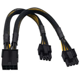 8 Pin Pcie Splitter Cable, Gpu Vga Pcie Female To Dual 8 Pin (6+2) Male Pci Express Power Adapter Braided Extension 9 Inches (23Cm)