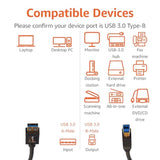 Usb-A To Usb-B 3.0 Cable, 4.8Gbps High-Speed With Gold-Plated Plugs, 6 Foot, Black