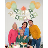 Sage Green & Ivory Happy Birthday Banner - Handmade Bunting Garland