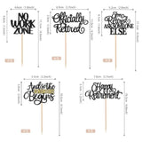 30 Pcs Happy Retirement Cupcake Toppers Officially Retired No Work Zone Adventure Begins Cupcake Picks For Retirement Theme Farewell Birthday Party Cake Decorations Supplies Black