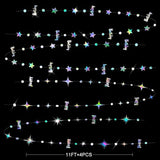 Iridescent Happy Birthday Decorations Circle Dot Twinkle Star Garland Kit Metallic Holographic Hanging Streamer Bunting Banner Backdrop For Women, Men & Kids Party Supplies