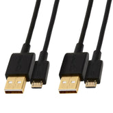 2-Pack Usb-A To Micro Usb Charging Cable, 480Mbps Transfer Speed With Gold-Plated Plugs, Usb 2.0, 3 Foot, Black