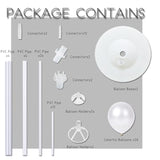 Balloon Sticks With Base For Floor Or Table,Metallic Pearl Baby Blue Balloon Column Stand Kit With Balloons,Base&Pole,Backdrop Decoration For Party Wedding Baby Shower Birthday Graduation