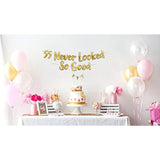 55 Never Looked So Good Gold Glitter Banner - 55Th Anniversary And Birthday Party Decorations
