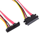 cablecc Down Angled SATA III 3.0 7+15 22 Pin SATA Male to Female Data Power Ex