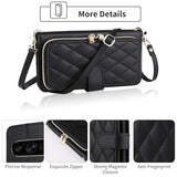 Argyle Wallet Case for Google Pixel 9/9 Pro/10/10 Pro 5G with Wrist/Shoulder Strap Card Slots Zipper Purse Luxury PU Leather Stand Phone Cover for