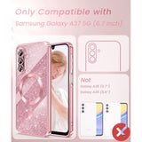 Magnetic Plated Gold Clear TPU Case for Samsung Galaxy A37 - Pink