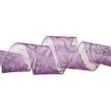 Swirl Wired Sheer Glitter Ribbon, 2-1/2-Inch By 50-Yard Spool, Purple/