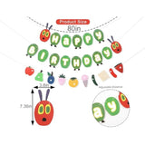 Hungry Caterpillar Birthday Banner & Decor Set – Fruit Garland and Cake Smash Props