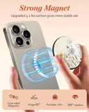 Magnetic Phone Grip Compatible With Magsafe - Cell Phone Grip Stand Magnetic Ring Holder Finger Kickstand For Iphone 17 16 15 14 13 12 Series Magnet Removable Accessories Cute Flower Floral