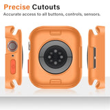 Rugged Case Compatible with Apple Watch Case Series 9/8/7 41mm SE 3/2/1 Series 6/5/4 40mm, Soft TPU Shockproof Bumper Drop Proof Protective Cover Compatible with iWatch - Orange