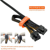 Pcie 8 Pin Male To Dual 8 Pin (6+2) Male Pci Express Power Adapter Sleeved Cab