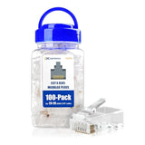 Cable Matters 100 Pack Cat 6 / Cat6 RJ45 Modular Plugs for Solid or Stranded U