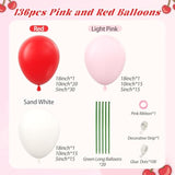 Pink And Red Balloon Arch Kit With Red Light Pink Sand White Green Long Balloons For Baby Shower Birthday Party Decorations