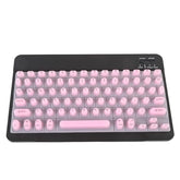 Wireless Bluetooth Keyboard For Long Nails, Ultra Thin Portable Rechargeable Keyboard With Silicone Cover For Nail Techs, For Pc (Pink)