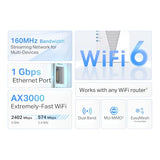 Ax3000 Wifi 6 Range Extender | Pcmag Editor'S Choice | Dual-Band Wireless Repeater W/Ethernet Port | Up To 2400 Sq. Ft., 64 Devices | Internet Signal Booster | App Setup | Easymesh (Re715X)