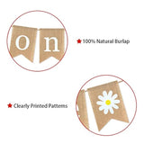 Jute Burlap Daisy Themed 1St Birthday Party Decoration Banner, Spring Party Decoration Burlap Banner Garland With Flower For Mantle, Fireplace Supplies
