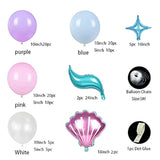 Mermaid Balloon Garland Kit With Tail Balloons Arch For Girl Birthday Party Decorations And Baby Shower Supplies