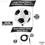 ,Huge Soccer Ball Balloons - 22 Inch-Pack Of 6 | Soccer Birthday Party Decorations | Soccer Party Decorations | Soccer Balloons | Soccer Decorations For Party | Helium Supported