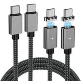 100W Magnetic Fast Charging Cable, Usb C To Usb C Cable(2 Pack,5/6.6Ft), 480Mbps Data Transfer, For Macbook Pro/Air, Iphone 16 15 Pro Max, Ipad, Galaxy S22 Ultra, Pixel