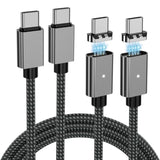 100W Magnetic Fast Charging Cable, Usb C To Usb C Cable(2 Pack,5/6.6Ft), 480Mbps Data Transfer, For Macbook Pro/Air, Iphone 16 15 Pro Max, Ipad, Galaxy S22 Ultra, Pixel