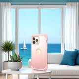 For Iphone 14 Pro Max Case,For Iphone 14 Pro Max With Screen Protector For Women, 3 In 1 Shockproof Slim Fit Hybrid Heavy Duty Hard Pc Cover Soft Silicone Bumper Full Body Case,Rose Gold