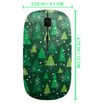 2.4Ghz Usb Wireless Mouse, Christmas Tree Pattern, Ergonomic Slim Computer Mice For Kids