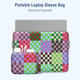 MOSISO Laptop Case 13.3 inch, 13-14 inch Laptop Sleeve Bag Compatible with MacBook Air/Pro 13/Pro 14, HP Dell Acer ASUS Lenovo Notebook, Neoprene Computer Bag with Small Case, Colorful Checkerboard