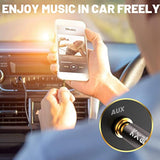 3.5Mm Auxiliary Audio Stereo Cable 8 Feet (2 Pack), Male To Male Aux Cord, Gold Plated Connectors, Ofc Core, Black Cable (With 5 Pcs Cable Ties)