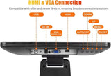 19 Inch 16:10 Touchscreen Pos Monitor, Led Backlit 10 Points Multi-Touch Hdmi Vga, 1440 X 900, True Flat Seamless Water & Dust Proof Front Screen, For Office, Retail, Restaurant, Bar, Gym, Warehouse