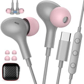 Usb C Earbuds With Microphone Cute In Ear Wired Headphone Usb-C Plug Ear Buds Corded Head Phone Magnetic Type C Earphone For Iphone 17 Pro Max 16 Plus 15 16E Samsung Galaxy A17 A16 S25 S24 Pixel 9A 10