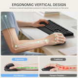 PHILIPS Ergonomic Mouse - Vertical Mouse with 800/1200/1600 Adjustable DPI, 6 Silent Buttons Design for S/M Hands, Auto Power Saving,Light Weight, 2.4GHz Wireless Mouse for Laptop, Desktop, PC-Black