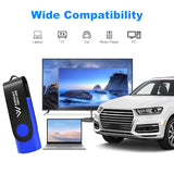 32Gb Usb 2.0 Flash Drives Thumb Drive Memory Stick Jump Drive Swivel Design, (2 Pack Tow Colors: Black Blue)