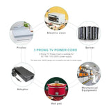 6Ft Universal 3 Prong Power Cord Cable For Lg Tv 32" 39" 40" 42" 44" 47" 49" 50" 55" 60" 65" Inch Smart Led Lcd Hd Tv Replacement C5 Replacement Power Cord