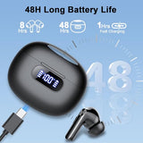 Wireless Earbuds, Bluetooth 5.3 Headphones LED Power Display, 2026 New Wireless Earphones, 4 ENC Noise Cancelling Mic, HiFi Stereo, 48H Playtime Mini